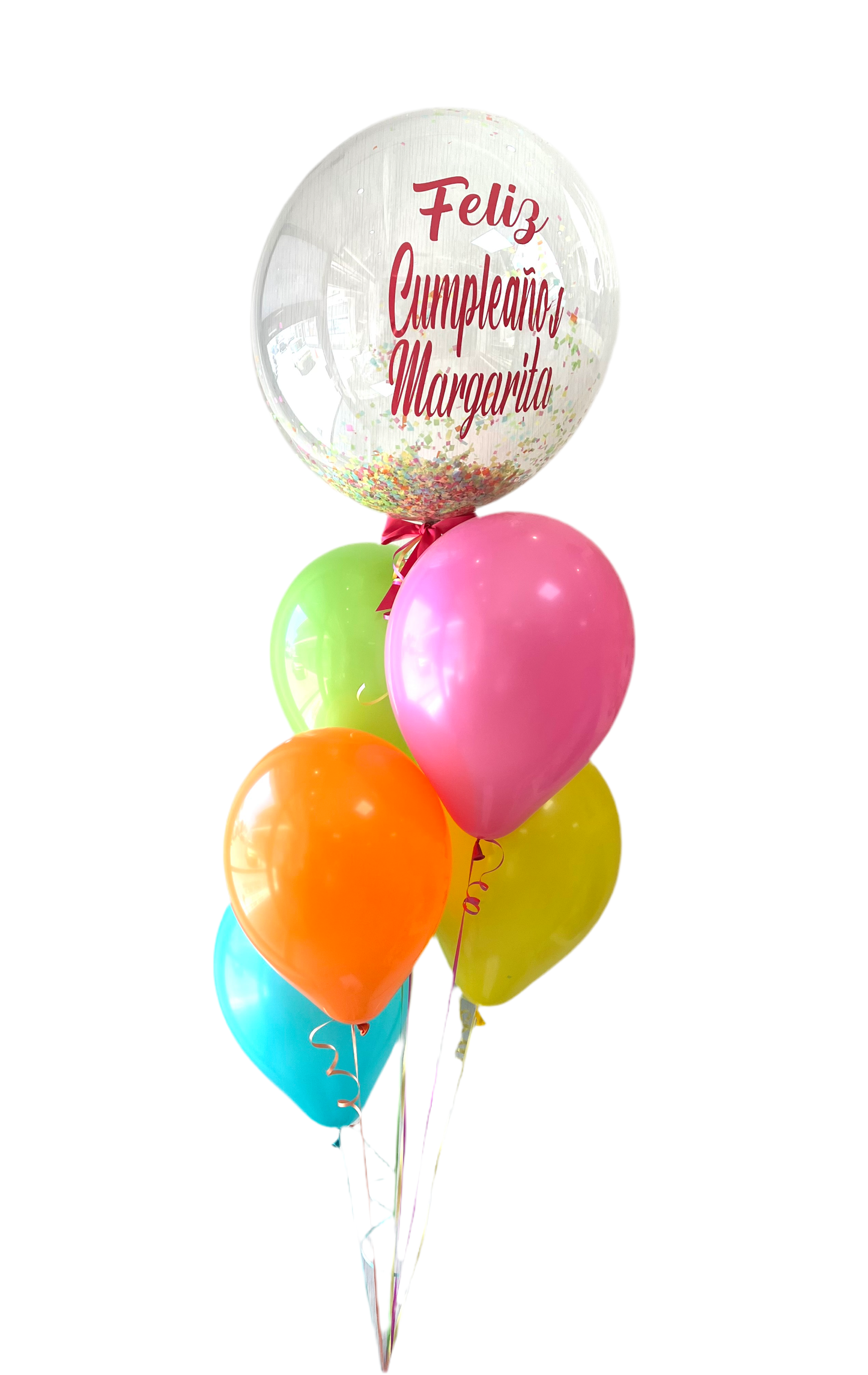 Burbuja personalizada con 5 globos