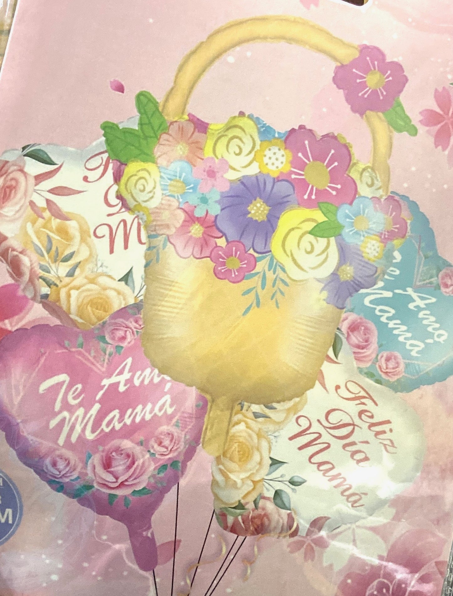 Set de Globos Canasta Feliz dia Mama