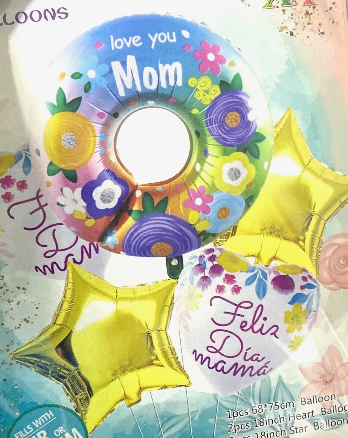 Set de Globos Feliz dia Mama