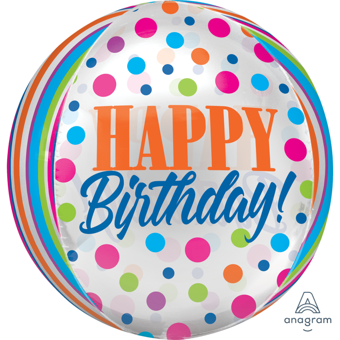 16" Birthday Bright Dots Orbz