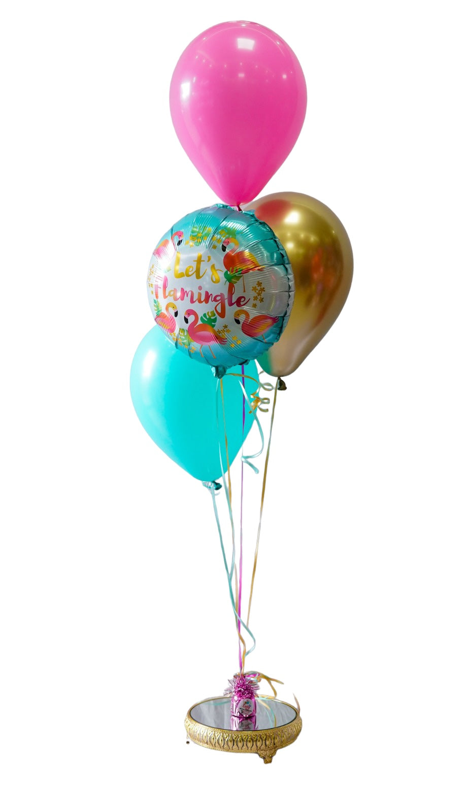 Arreglo de Globos 3 latex 12" mas Metálico de 18"