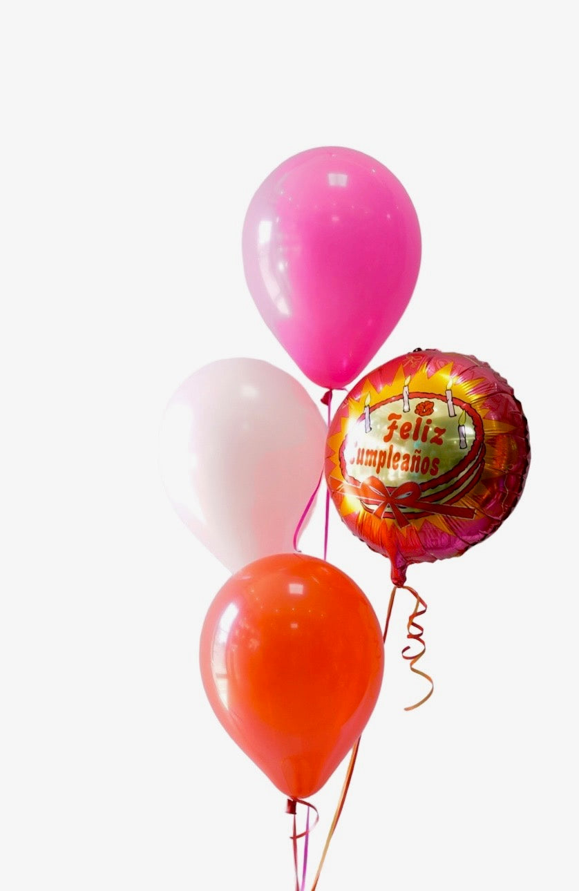 Arreglo de Globos 3 latex 12" mas Metálico de 18"