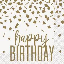 16 Servilletas Confeti Dorado