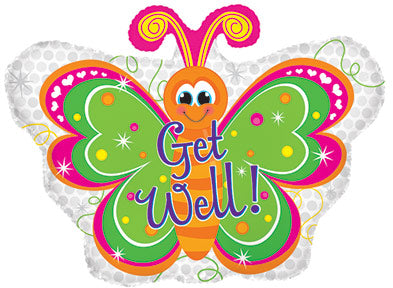 GET WELL BUTTERFLY BALLOON (22 pulg.)