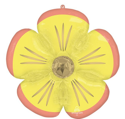28" Soulful Blossoms Daisy Flor amarilla con borde naranja