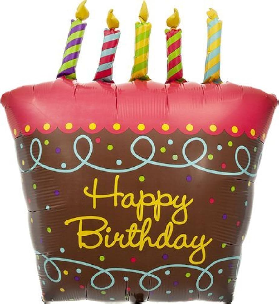 FOIL BALLOON BIRTHDAY CAKE WITH CANDLES
