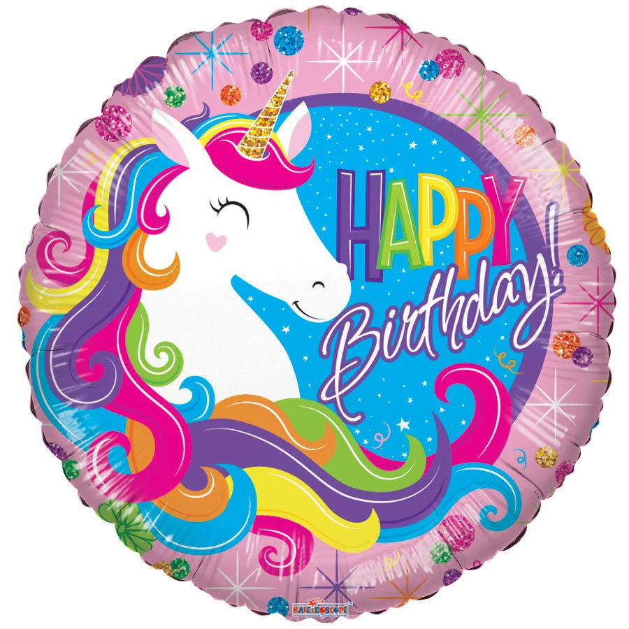 RAINBOW UNICORN BIRTHDAY 18"