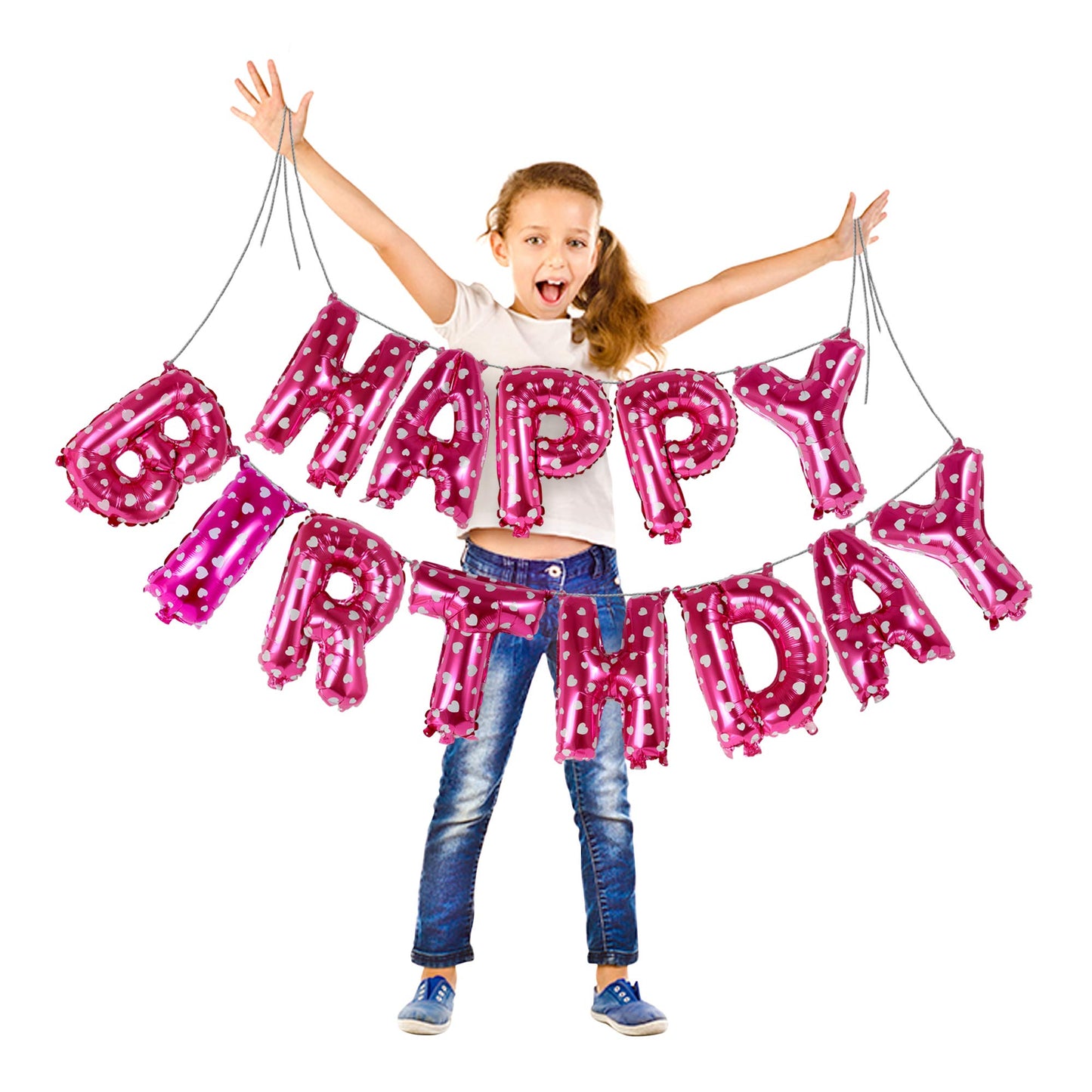 Letrero Happy Birthday rosado