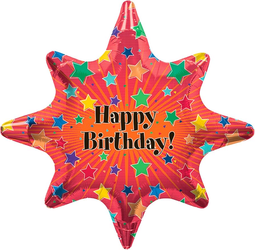 FOIL BALLOON HAPPY BIRTHDAY BURST (24")