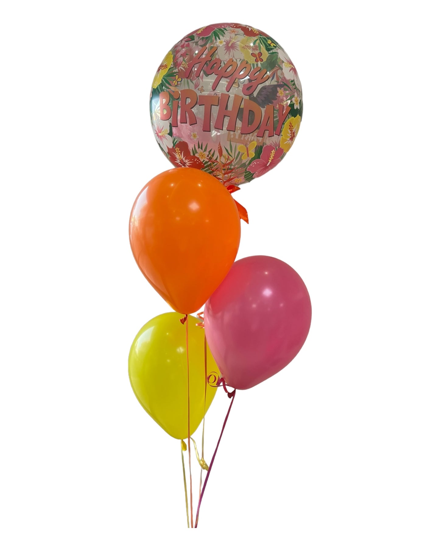 Arreglo de globos burbuja tropical