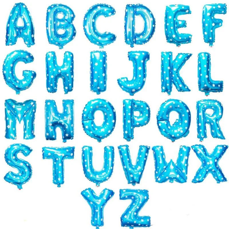 Letras 16” azul con estrellas blancas