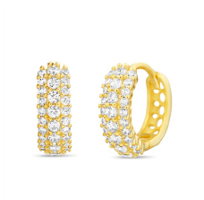 Argolla plata con baño oro dorado 14K