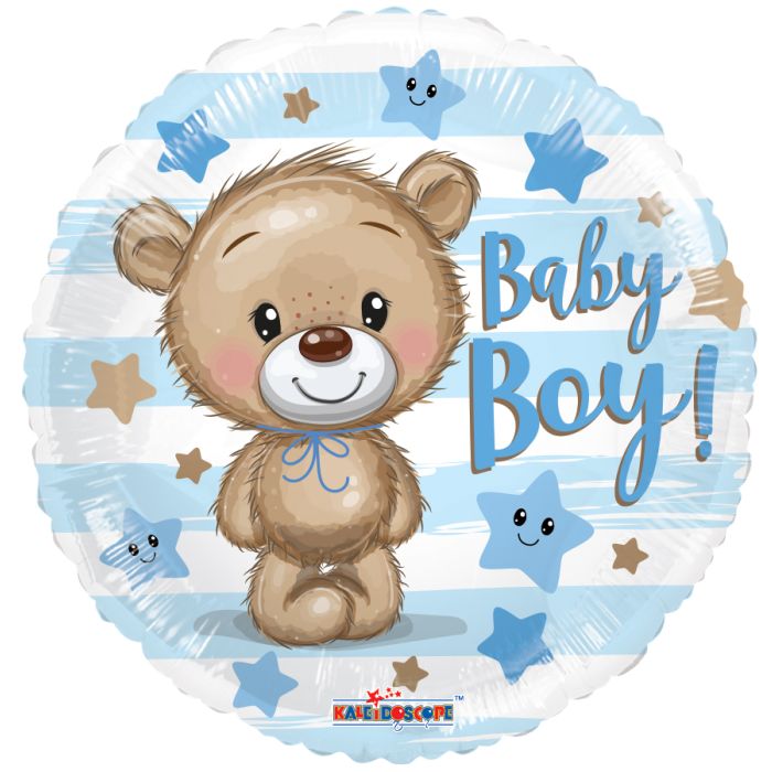 BABY BOY BEAR GELLIBEAN FOIL BALLOONS 18"