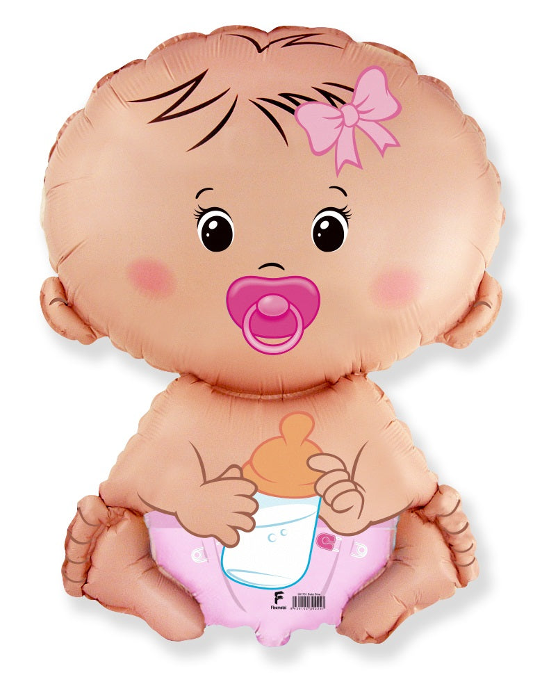 JUMBO BABY GIRL IN PINK DIAPER BALLOON