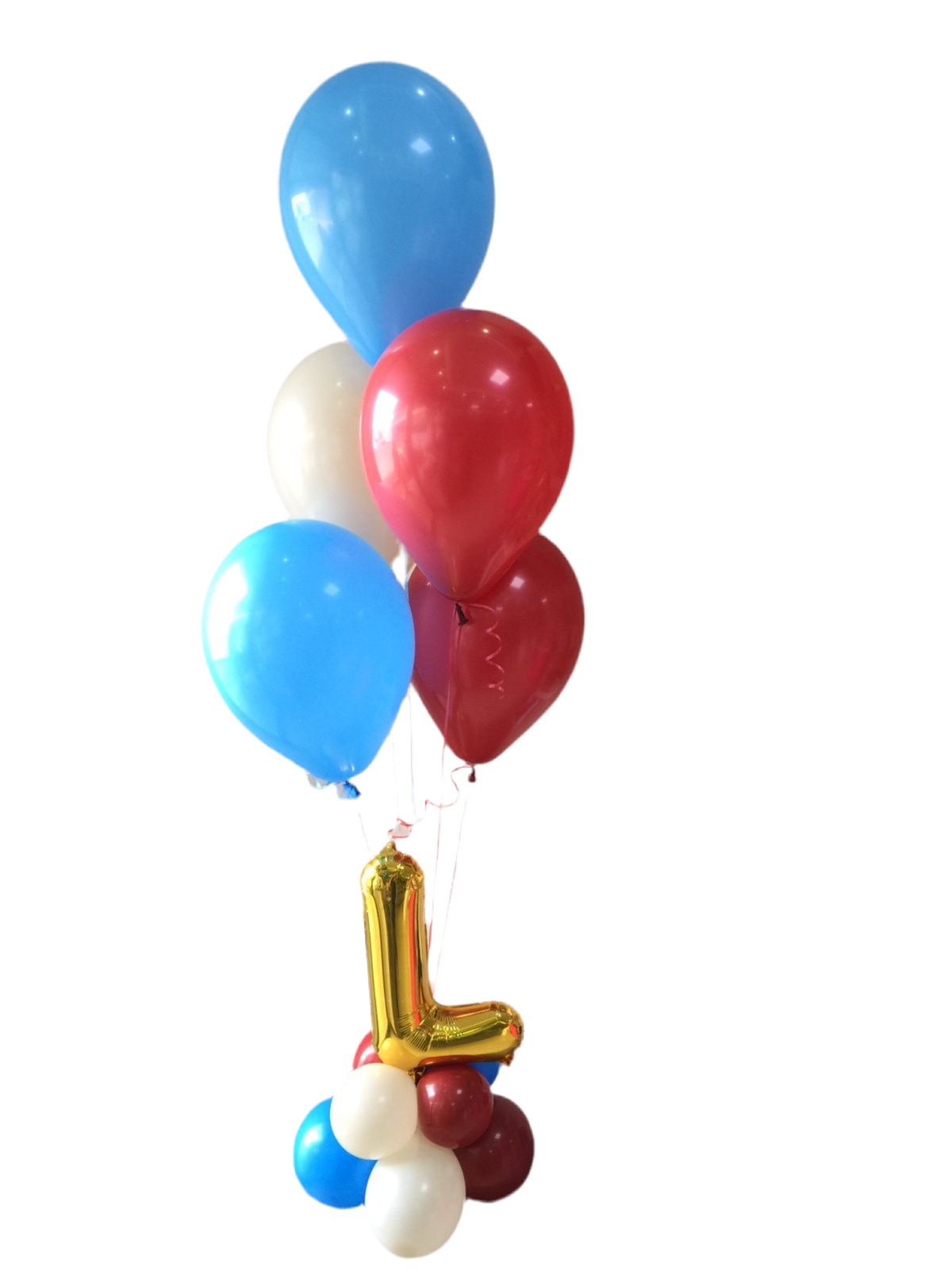 Bouquet 5 globos + inicial en base de globos