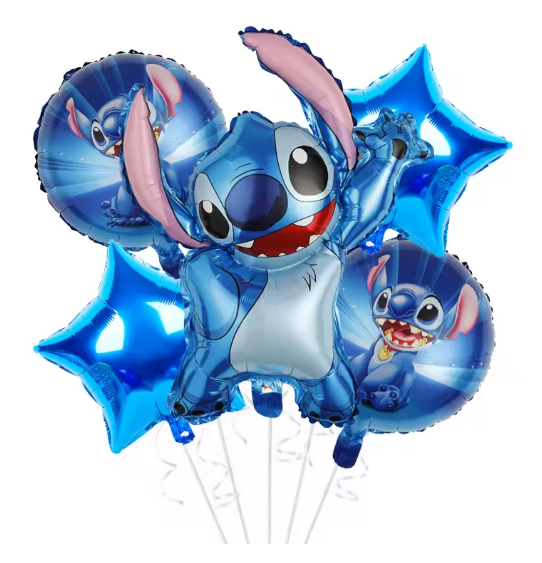 SET DE GLOBOS STITCH (5 PZ)