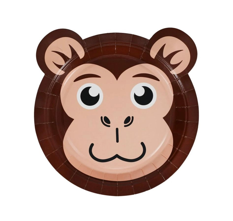 14 Platos cartón de animales de la selva jungla