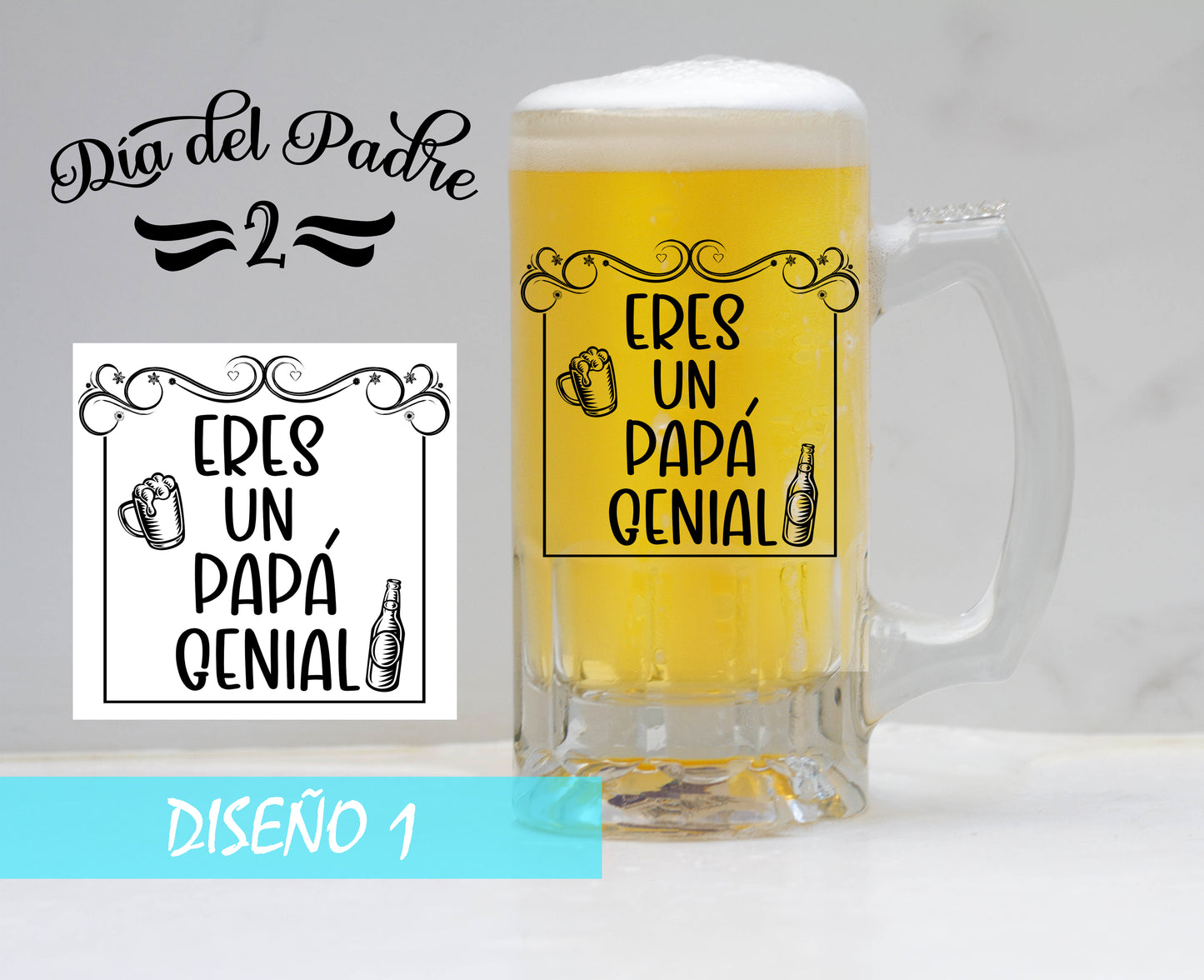 Jarra de Cerveza frozen Happy Fathers Day
