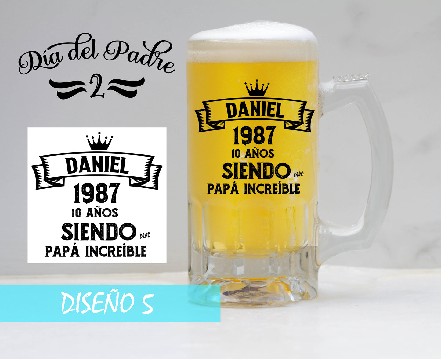 Jarra de Cerveza frozen Happy Fathers Day