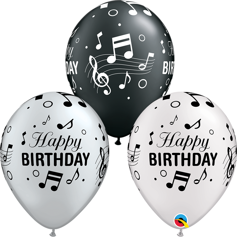 Latex 12" HBD notas musicales