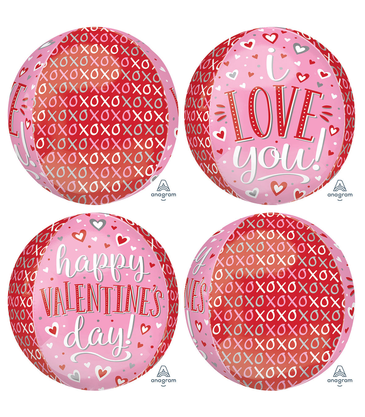 16" Orbz Valentine's DayWhimsical XOXO