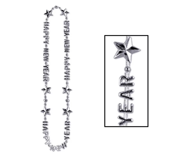 Collar New Year plateado