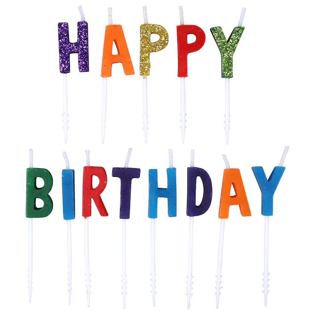 Velas Happy Birthday multicolors
