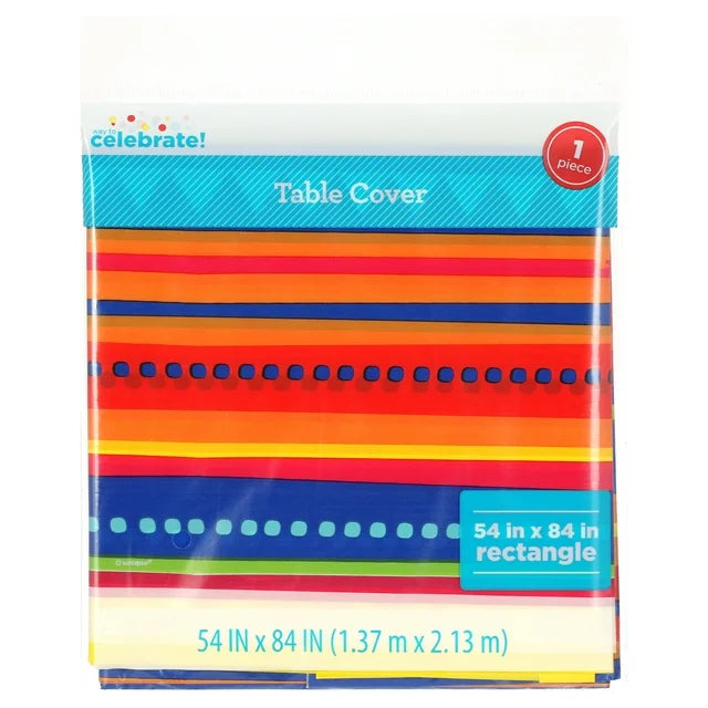 Mantel plastico multicolor estilo mexicano