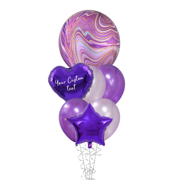 Arreglo de globo Orbz Marblez morado