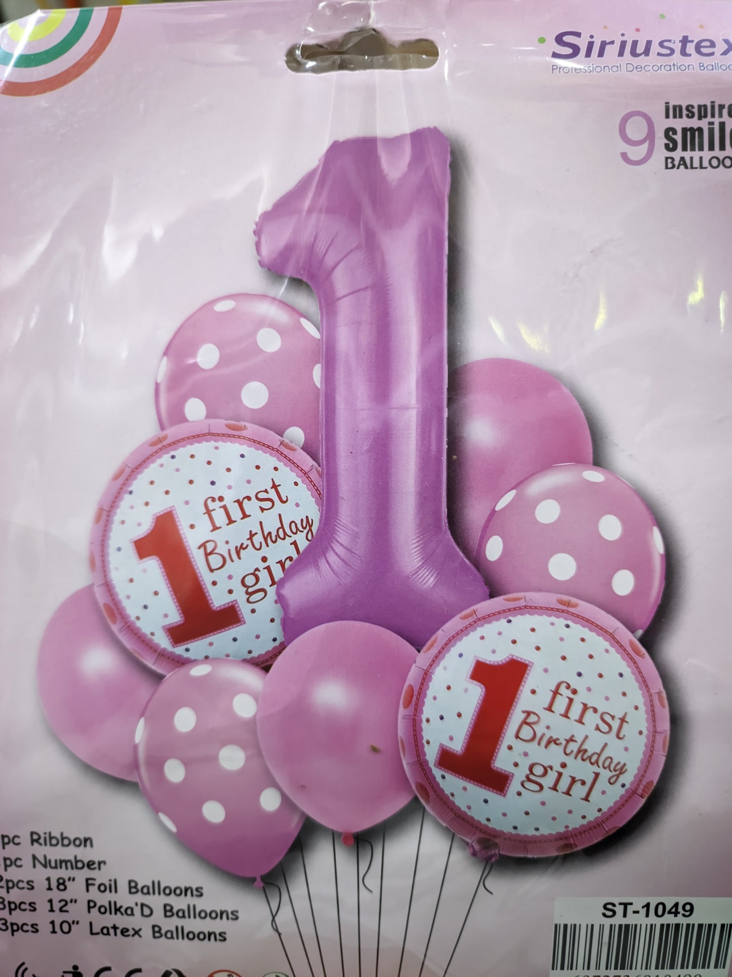 SET GLOBOS NO. 1 ROSADO/AZUL