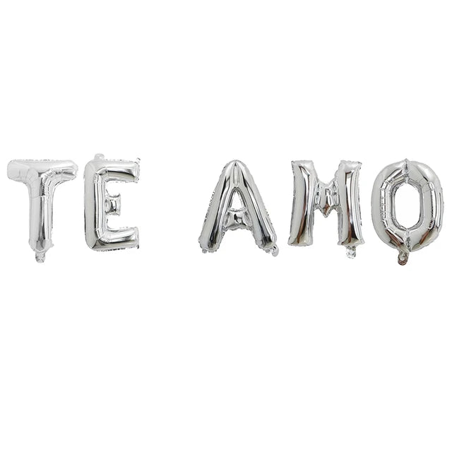 Letrero Inflable Te Amo Plateado