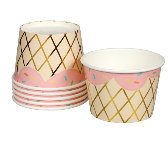 Vasos Helado Barquilla Rosado