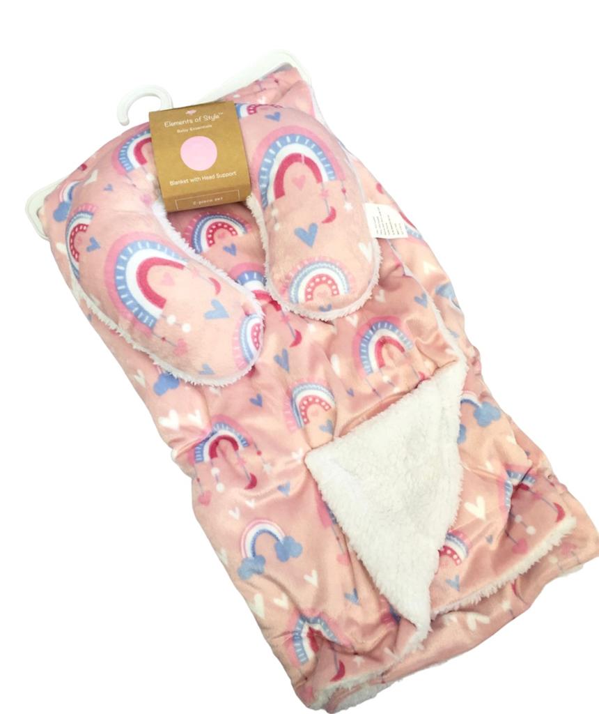 Frisa y Almohada arcoiris rosado