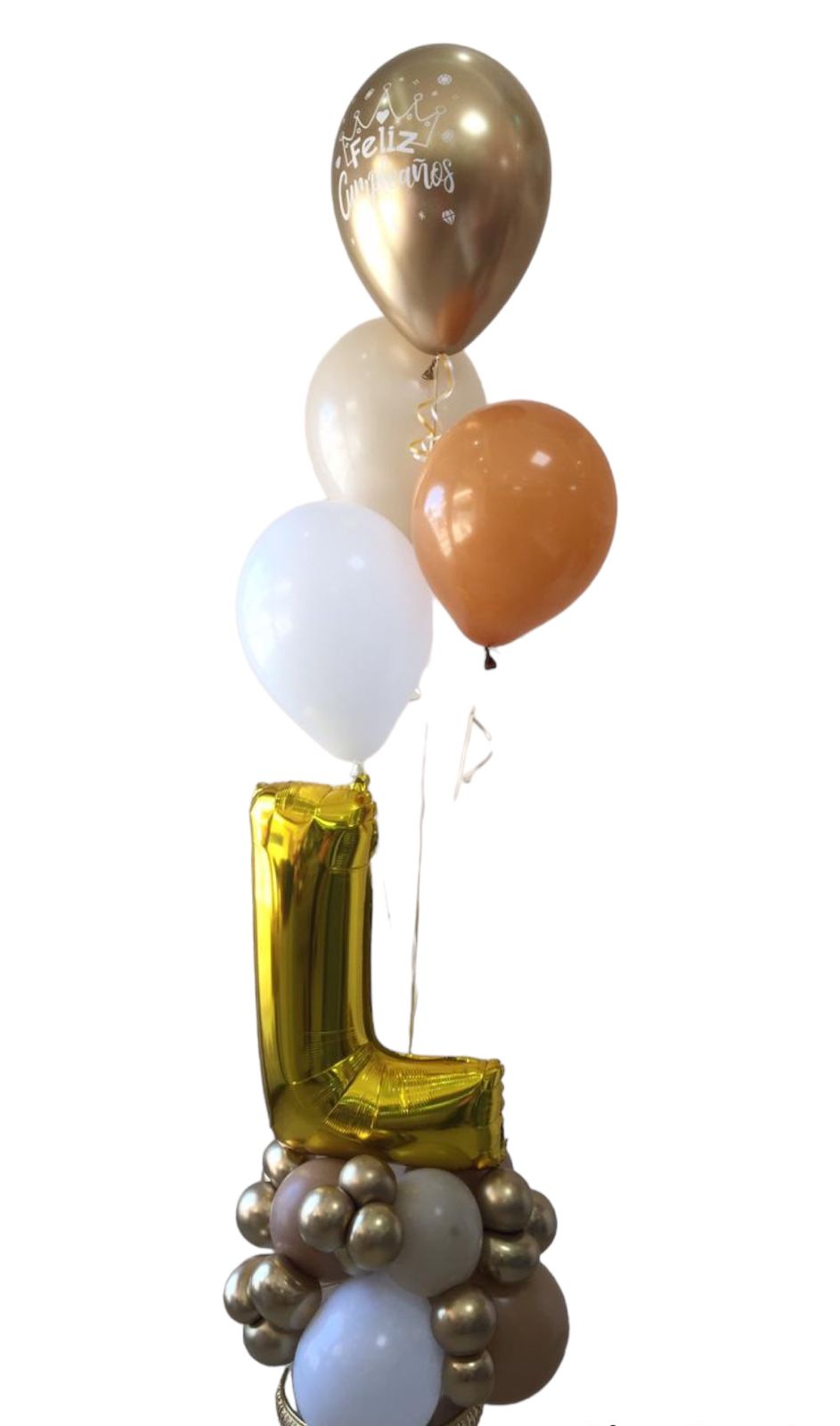 Arreglo de Globos Base de globos con una letra Metalica 32'' + 4 Latex 12''