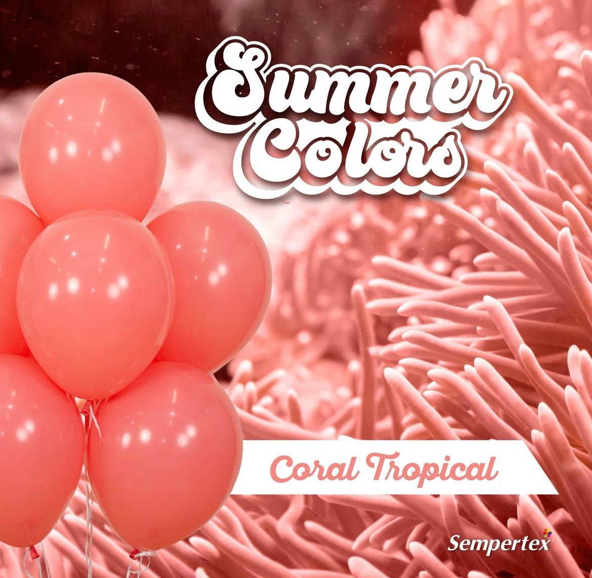 Bouquet de globos Latex 12" Coral Tropical