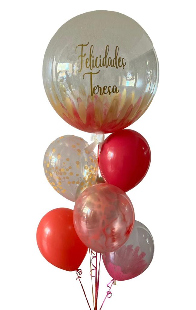 Arreglo de Globos Burbuja Pintada