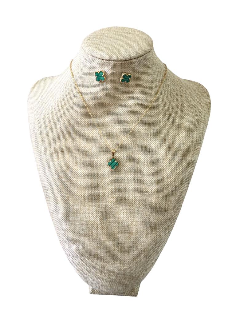 Set Aretes y cadena acero inoxidable