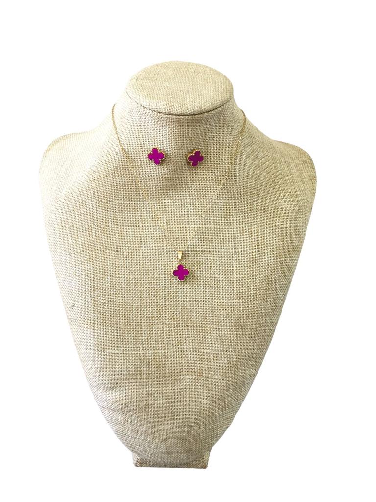 Set Aretes y cadena acero inoxidable