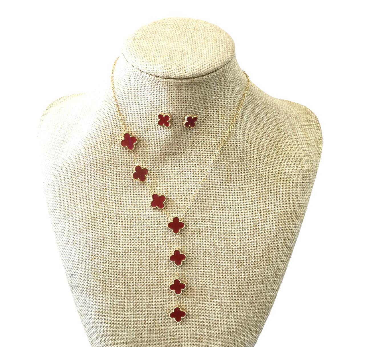 Set Aretes y cadena acero inoxidable