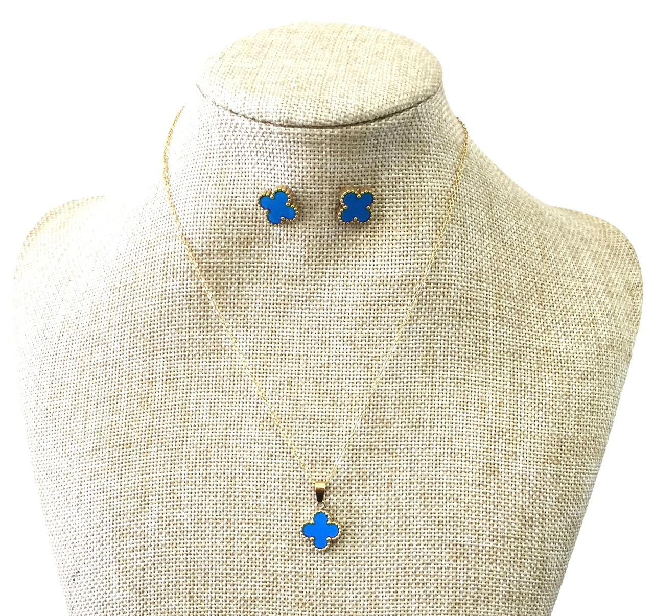 Set Aretes y cadena acero inoxidable