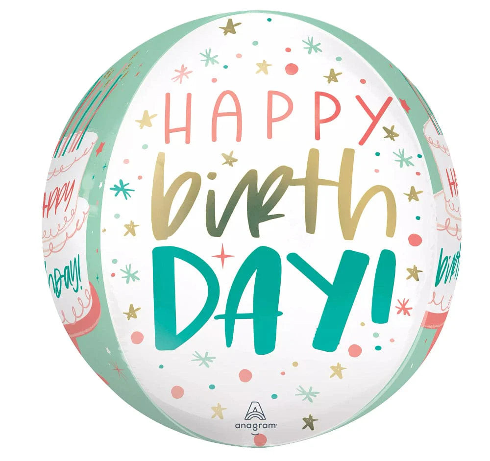 ORBZ "HAPPY BIRTHDAY" VERDE PASTEL (16")
