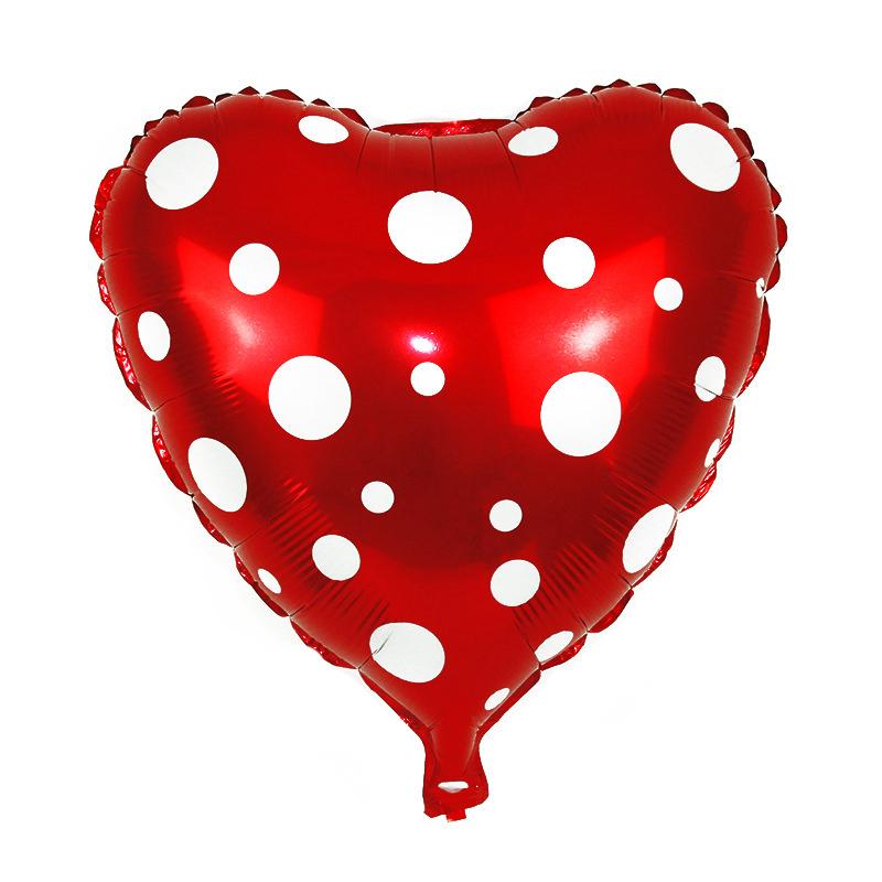 Metálico 18" Corazón Fucsia puntos Blanco