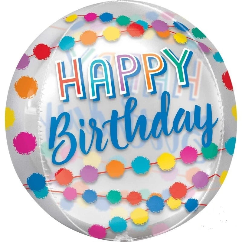 ORBZ "HAPPY BIRTHDAY" TRANSLÚCIDO (15")