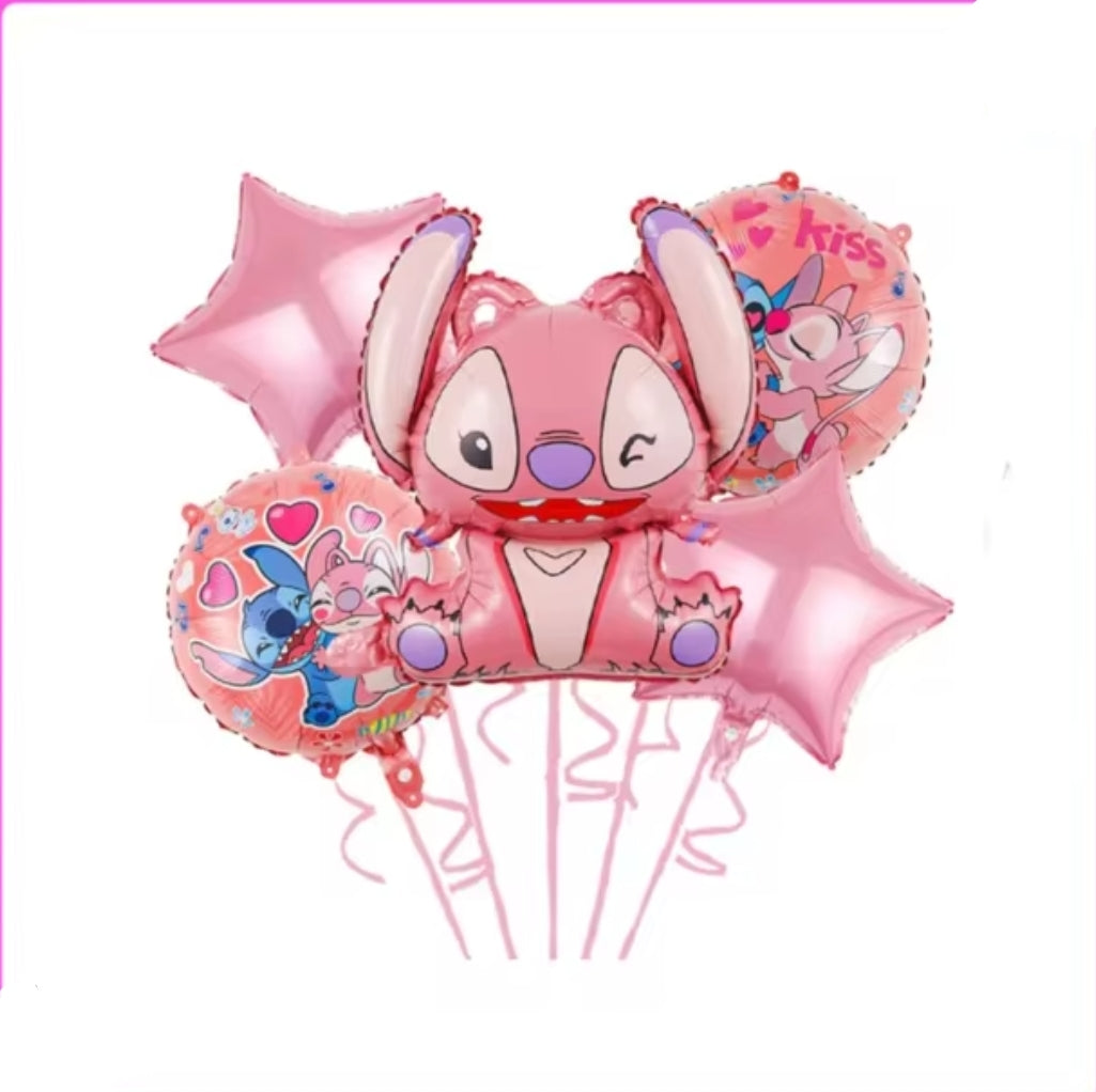 SET DE GLOBOS STITCH (5 PZ)