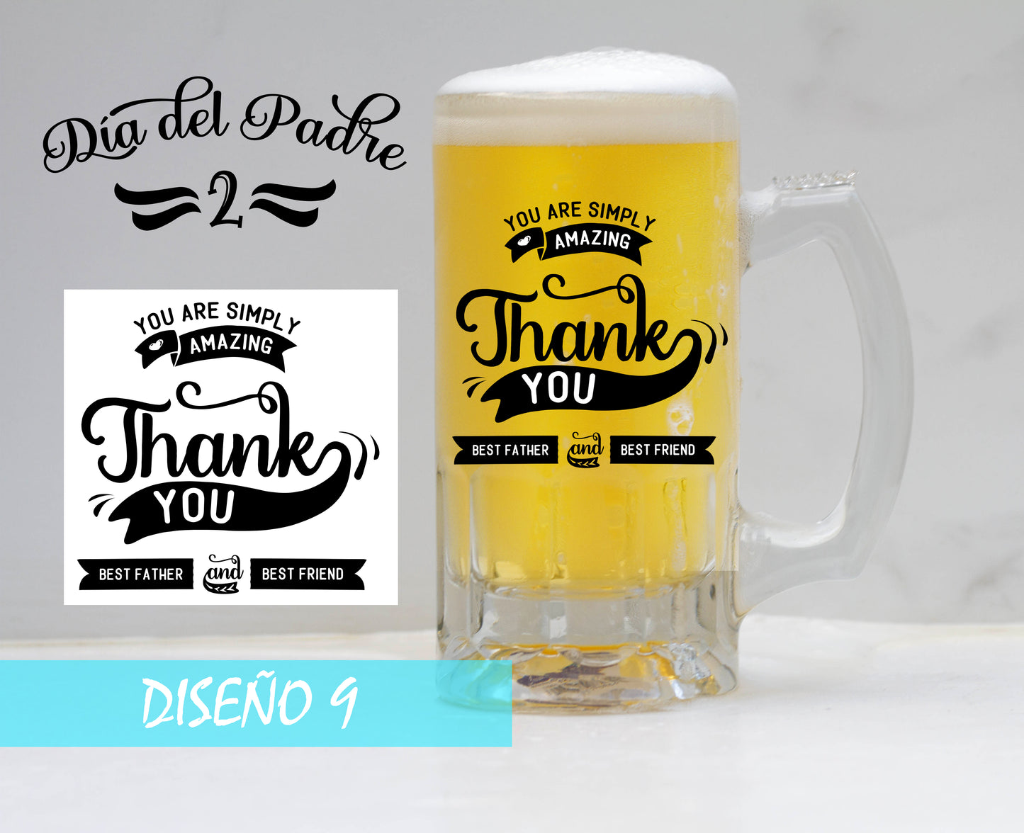 Jarra de Cerveza frozen Happy Fathers Day