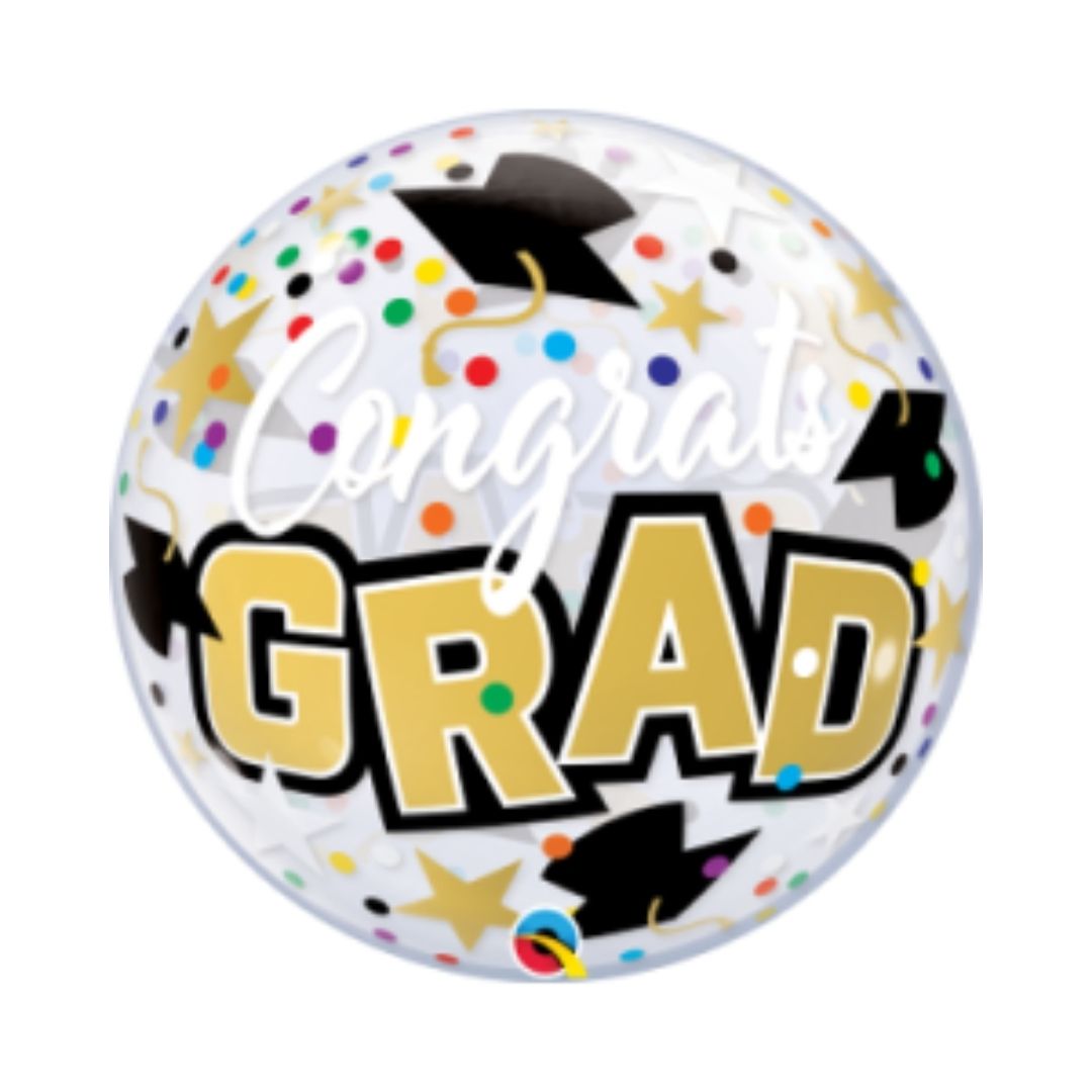 22" Congrats Grad Confetti Single Bubble