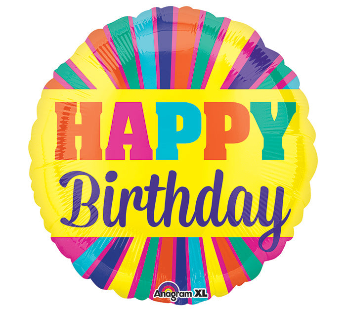 JUNIOR SHAPE HAPPY BIRTHDAY BLAST BURST BALLOON (21")