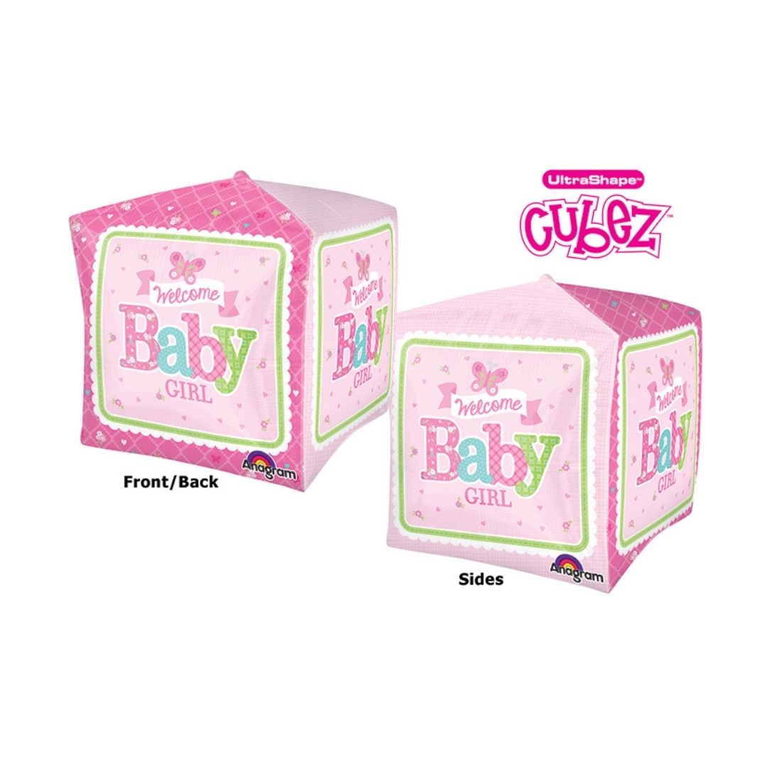 15" Cubez Welcome Baby Girl Butterfly