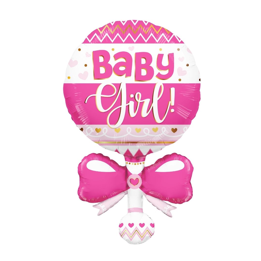 36" Baby Rattle Pink Shape