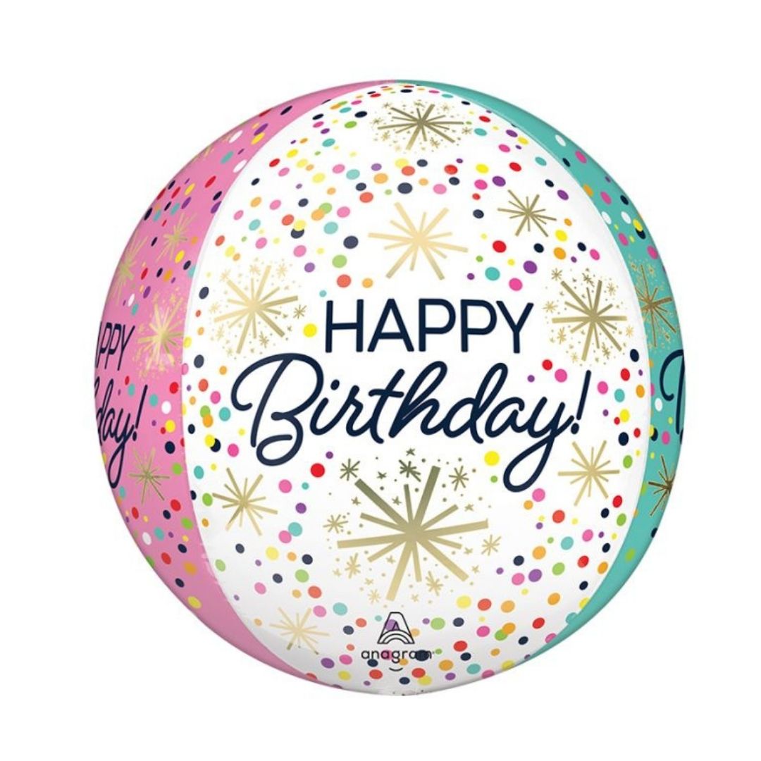 ORBZ "HAPPY BIRTHDAY" CONFETTI & SPRINKLES (16")